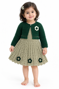 Handmade baby woollen set frock & Koti
